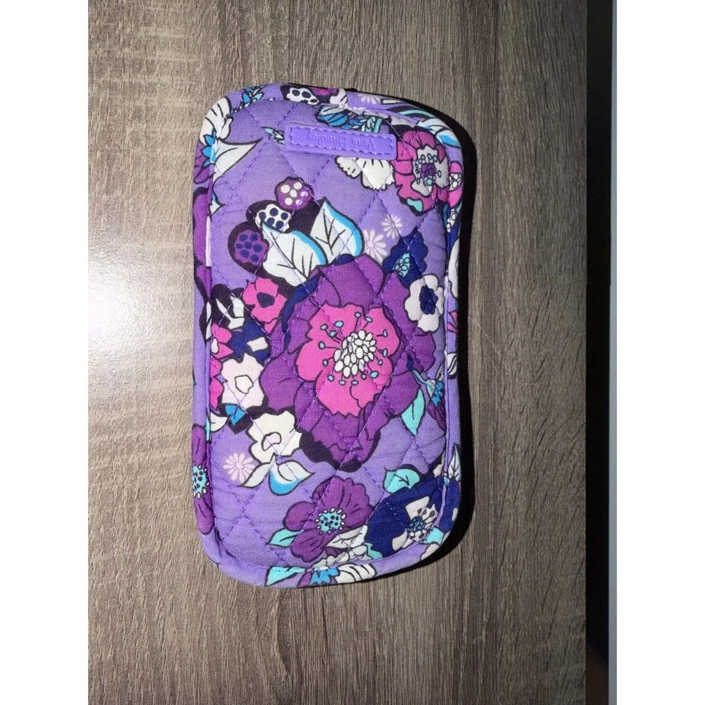 Vera Bradley Purple Floral Quilted Cotton Tech Case Glasses Pouch Accessory